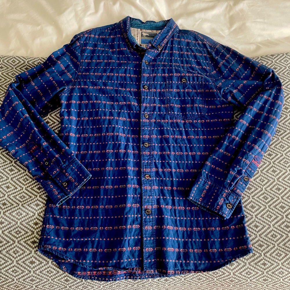 Modern amusement button down long sleeve shirt